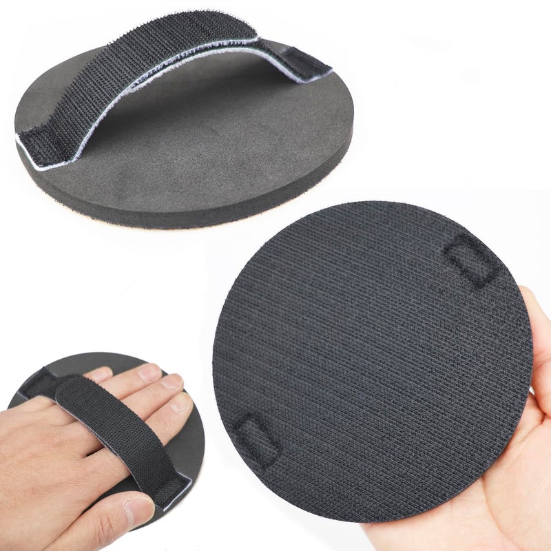 BAIDOON 5" Hook and Loop Pad for Hook & Loop Grip Abrasive Discs, Round Multi-Use Hand Sanding Pad, Hand Sanding Holder, Sandpaper Pads - Image 1